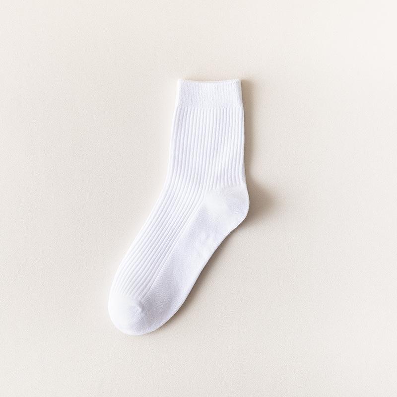 Men's Spring and Autumn Pure Cotton Pure Color Deodorizing Sweat Absorbing Business Tube Socks