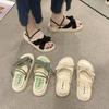 Cool slippers women's summer wear 2025 new fashion two wear out muffin platform beach shoes