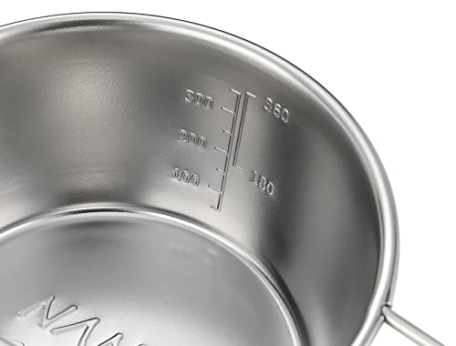 NANGOGEAR (Nanko Camping Gear) Deep Sierra Cup, Stainless Steel #450, 3-Piece Set, with Storage Case, 18-8 Stainless Steel, 21120 (S-360-3P+B)