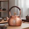 Hammered Copper Kettle Traditional Stovetop Tea Rust-Resistant Vessel for