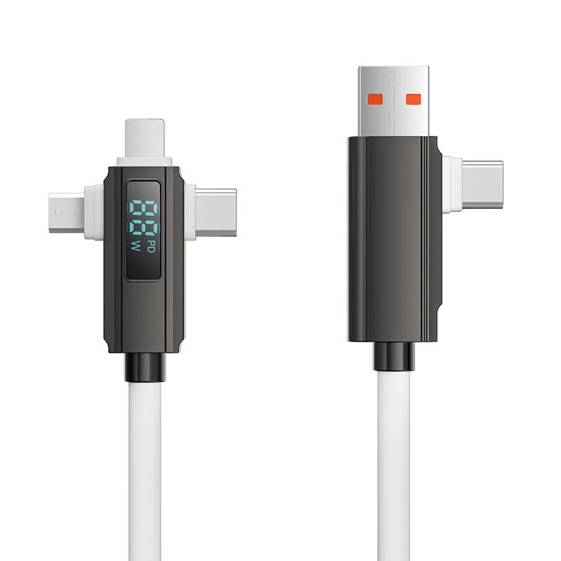 LED Digitalanzeige 5-in-1 Schnellladekabel, Vollständig kompatibel mit Apple & Huawei