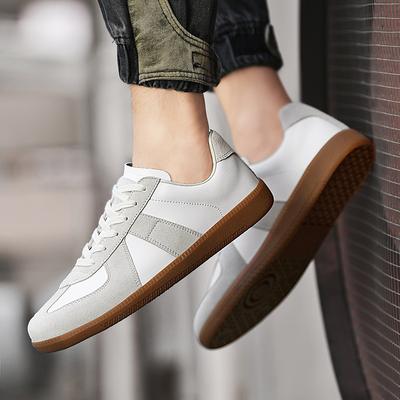 Leisure Walk Tenis Masculino Trainers Leather Men's Casual Shoes Lace Up  Simple Vulcanize Shoes Outdoor Male Sneakers