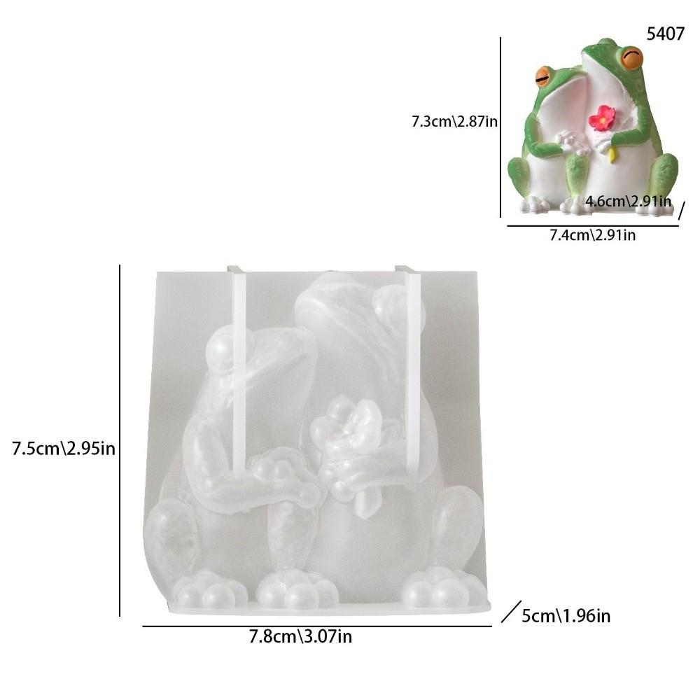 New Silicone Scented Candle Mold White Soft Resin Ornament Mould Easy to Demold 3D Cute Frog Clay Making Tool Home Decor