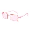 Ultralight Vintage Sunglasses for Women Men Square Rimless Outdoor Sunshades Gradient Candy Color Travel Sun Glasses for Female
