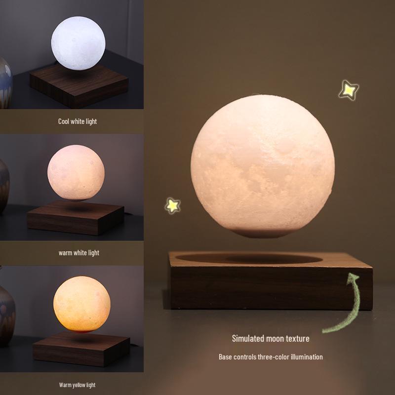 Handmade Magnetic Levitating Moon Globe Night Light - Creative Gift for Kids' Room