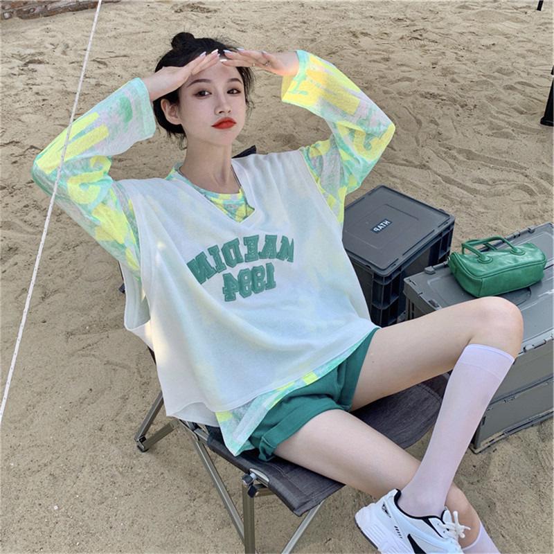 Korean-Style Ice Silk Mesh Sunscreen Cardigan - Lightweight Summer Women's Pullover with Long Sleeves
