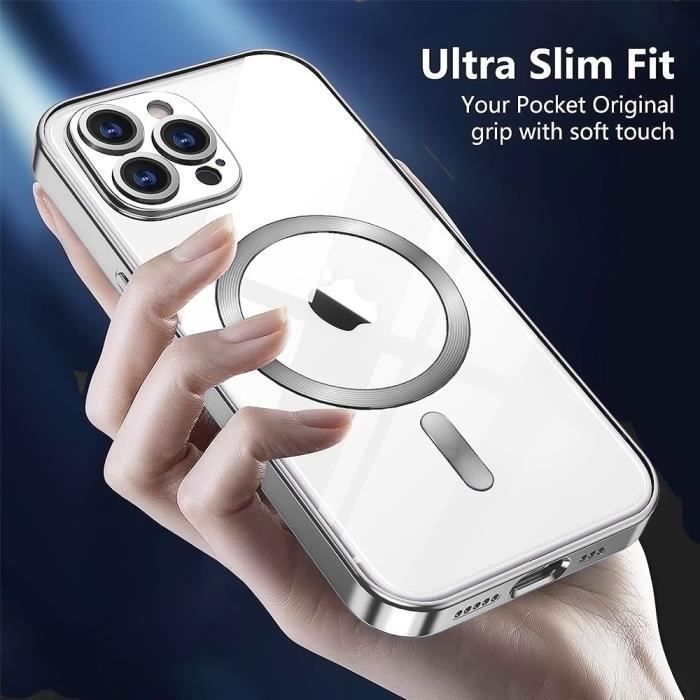 Protective Case for iPhone 16 - BOOLING - Transparent - Flexible - Magnetic Circle - Silvery