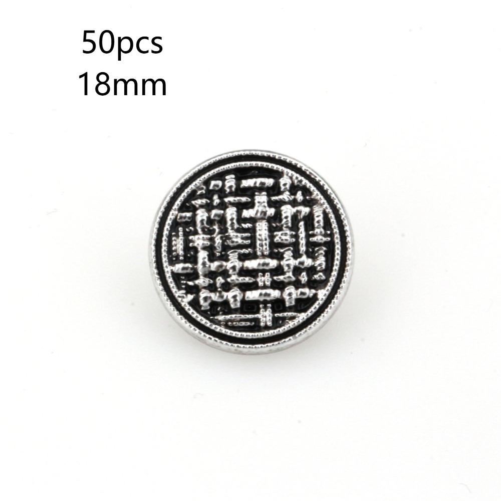 

50pcs 18/21/25mm Striped Mesh Buttons Metal Circular Decorative Buttons Clothing Sewing Accessories Jacket Knitwear Sweater