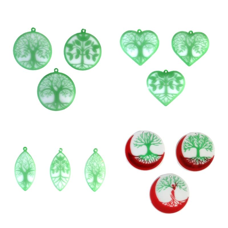 Versatile Silicone Casting Mold Epoxy Resin Mold Versatile Round Life Tree Keyring Case Mould Keychain Jewelry Moulds