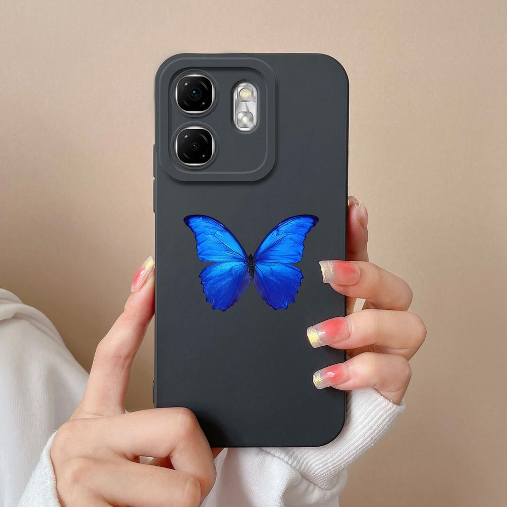For Infinix Smart 9 Case Fashion Butterfly Liquid Silicone Full Protection Back Cover For Infinix Smart9 Model X6532 Phone Shell
