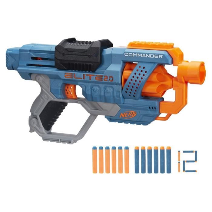 NERF Elite 2.0 Commander RC-6 - Blaster À Fléchettes - 6 Fléchettes Incluses