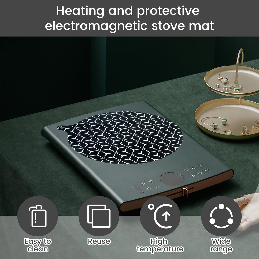 2/6 Pcs Induction Cooktop Mat Non-stick Induction Cooktop Protector Pad Heat Resistant Placemat for Home and Kitchen Accessories