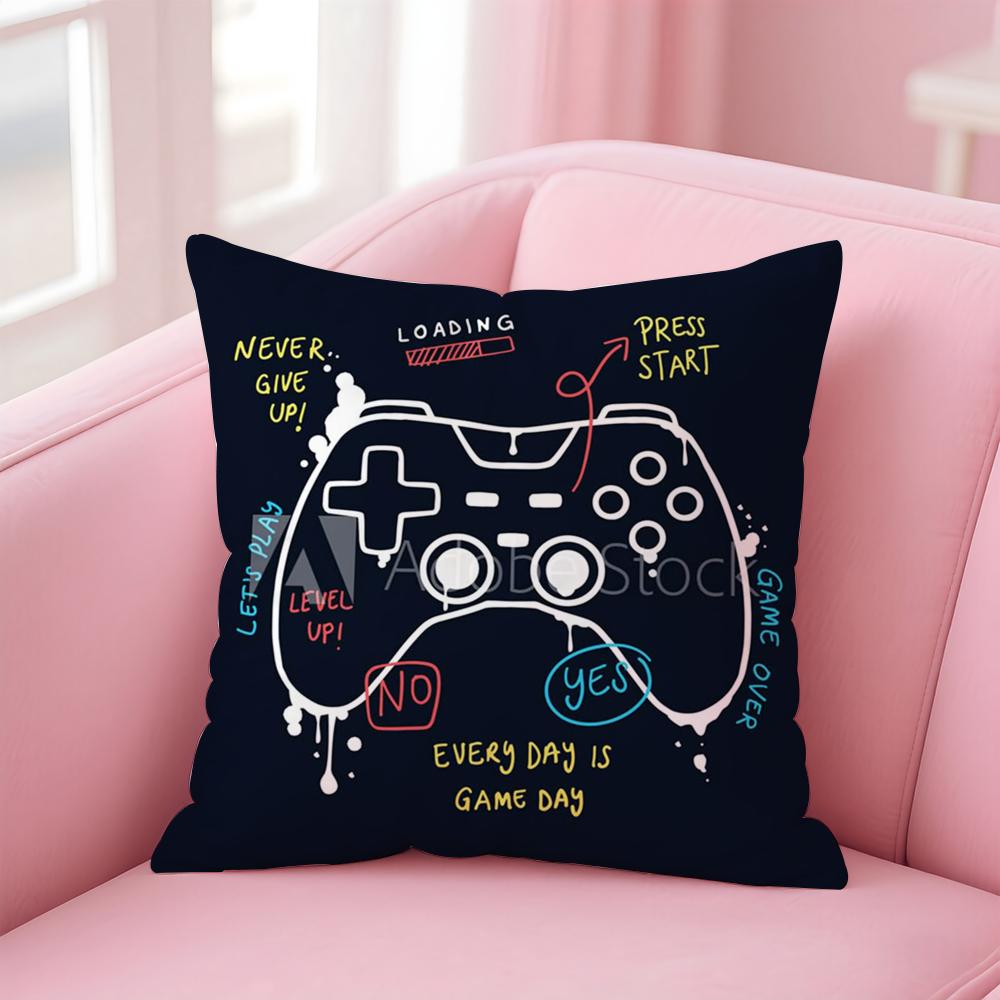 Colorful Graffiti Game Gamepad Cushion Cover Comfortable Reversible Pillow Cover Ideal for Car Sofa Bedroom & Beyond