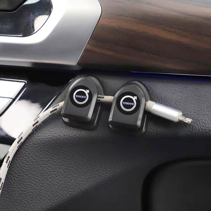 Mini Car Hook Organizer Storage USB Cable Key Storage Self Adhesive Wall Hook For Volvo XC60 XC90 S60 S80 S40 V40 V60 V70 V50 XC70