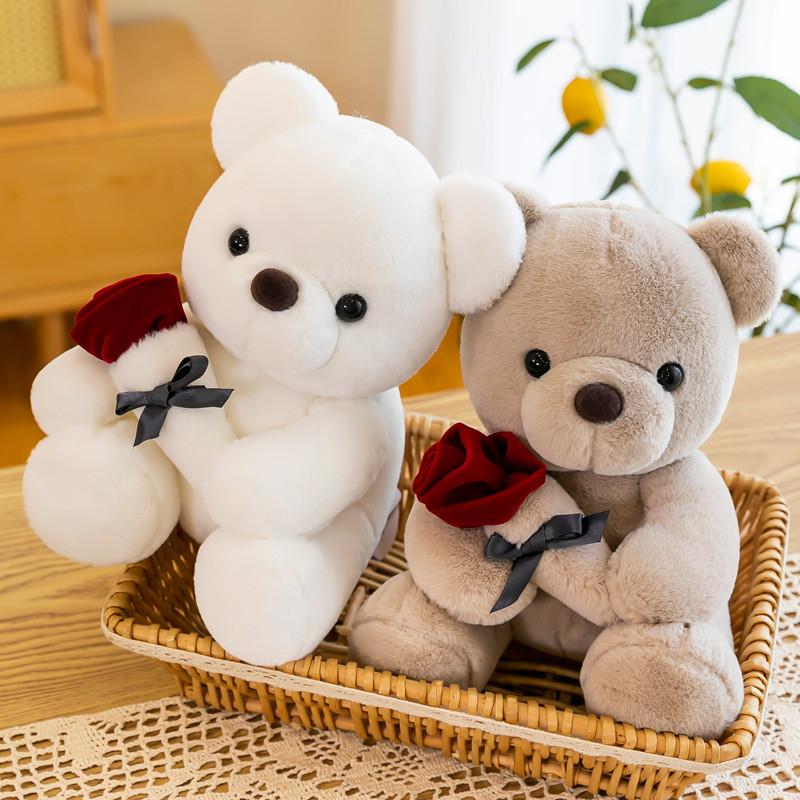 Premium Quality White Teddy Bear Plush Doll In Gift Box For Birthdays And Valentine's Day