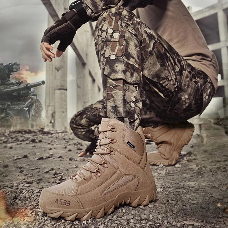 Fashion Men Work Boots Suede Quality Ankle Boots Mens Desert Walking Boots Outdoor Hiking Man Safety Shoes Non-slip Male Climbing Shoes