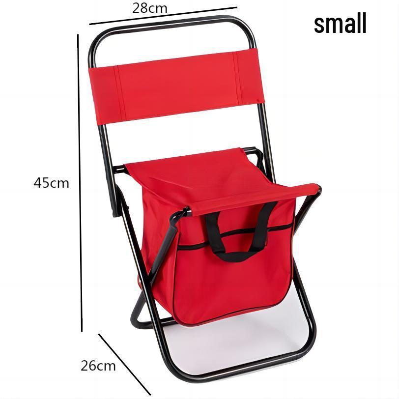 Portable Outdoor Folding Fishing Chair-Stool with Backrest and Storage Bag