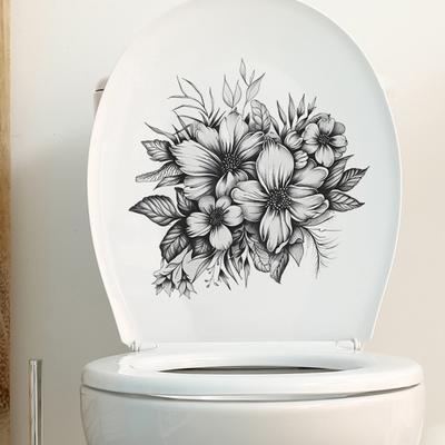 Autocolant pentru toaletă, detașabil, autoadeziv, impermeabil, din PVC, artă de perete pentru baie, capac de toaletă, autocolant decorativ