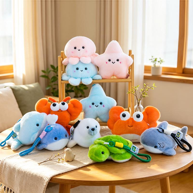 Ocean Series Plush Toy Bag Pendant - Girls' Aquarium Souvenir Gift