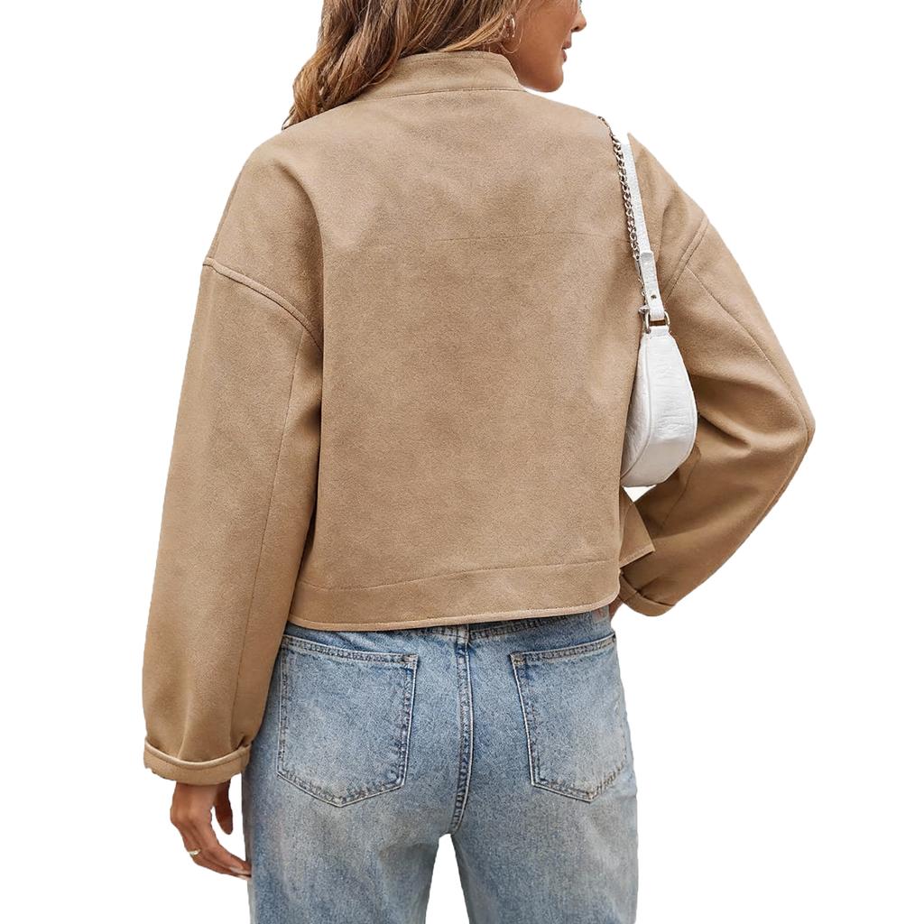 Women's Casual Fashion  Lapel Knitted Long Sleeve Jacket