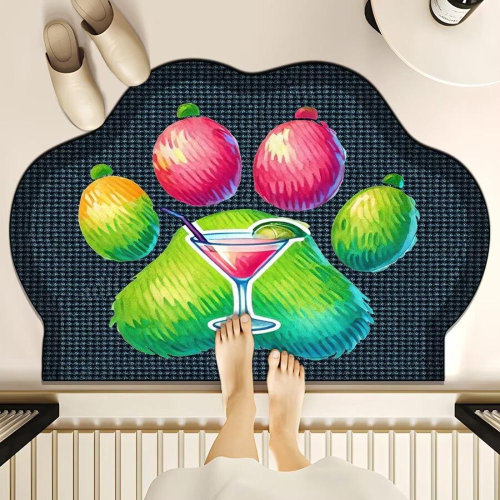 

Home Decor Non-slip Cat Paw Carpet Diatom Mud Dirt Resistant Bathroom Carpet Soft Cartoon Floor Mat Toilet