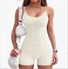 Women's Ribbed Knit Sleeveless Scoop Neck Bodycon Romper