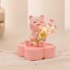 Kawaii Little Cat Tulip Night Light Cartoon Animal Bouquet Sculpture  Bedroom