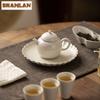 110ml Handmade Grass Wood Ash Porcelain Teapot Ancient Pot Tea Brewing Kettle with Infuser White Tea Tableware Supplies Craft