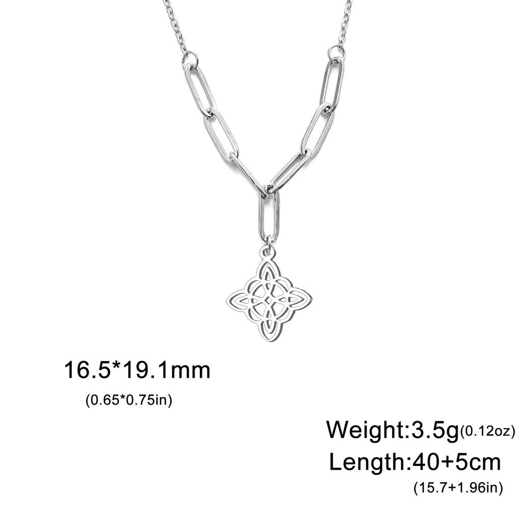 Witch Knot Pendant Necklace for Women Stainless Steel Gold Choker Neck Chains Vintage Amulet Witchcraft Wicca Jewelry Gift