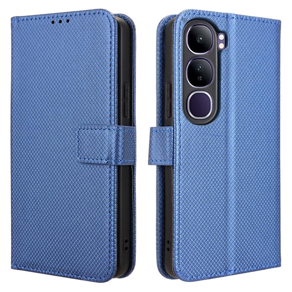 For vivo V40 Lite (Indonesia) 4G/5G Case PU Leather Diamond Texture Wallet Phone Cover