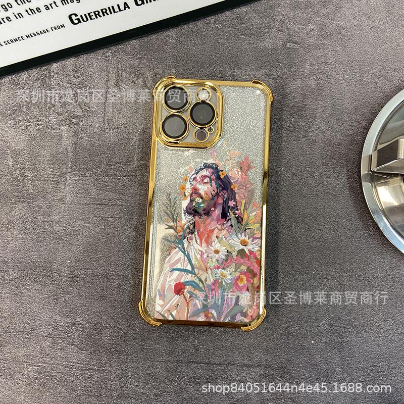 Oil Painting Boy Applies To iPhone17 Mobile Phone Case, Four Corners Anti-drop Airbag 16promax Lens Film 15 Protective Case