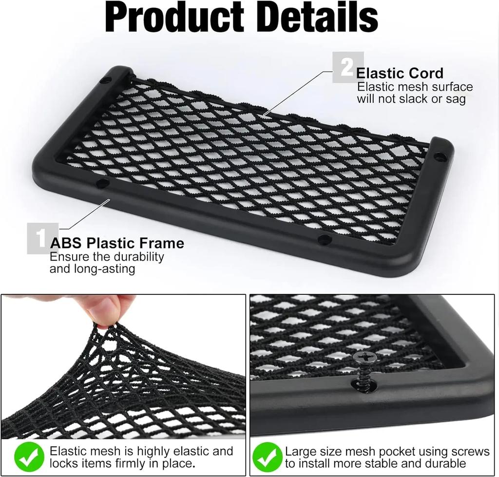 New Frame Car Storage Net Bag Phone Car Mesh Net Holder RV Storage Cargo Pocket Organizer Framed Mesh Net Pocket for Auto RV Net