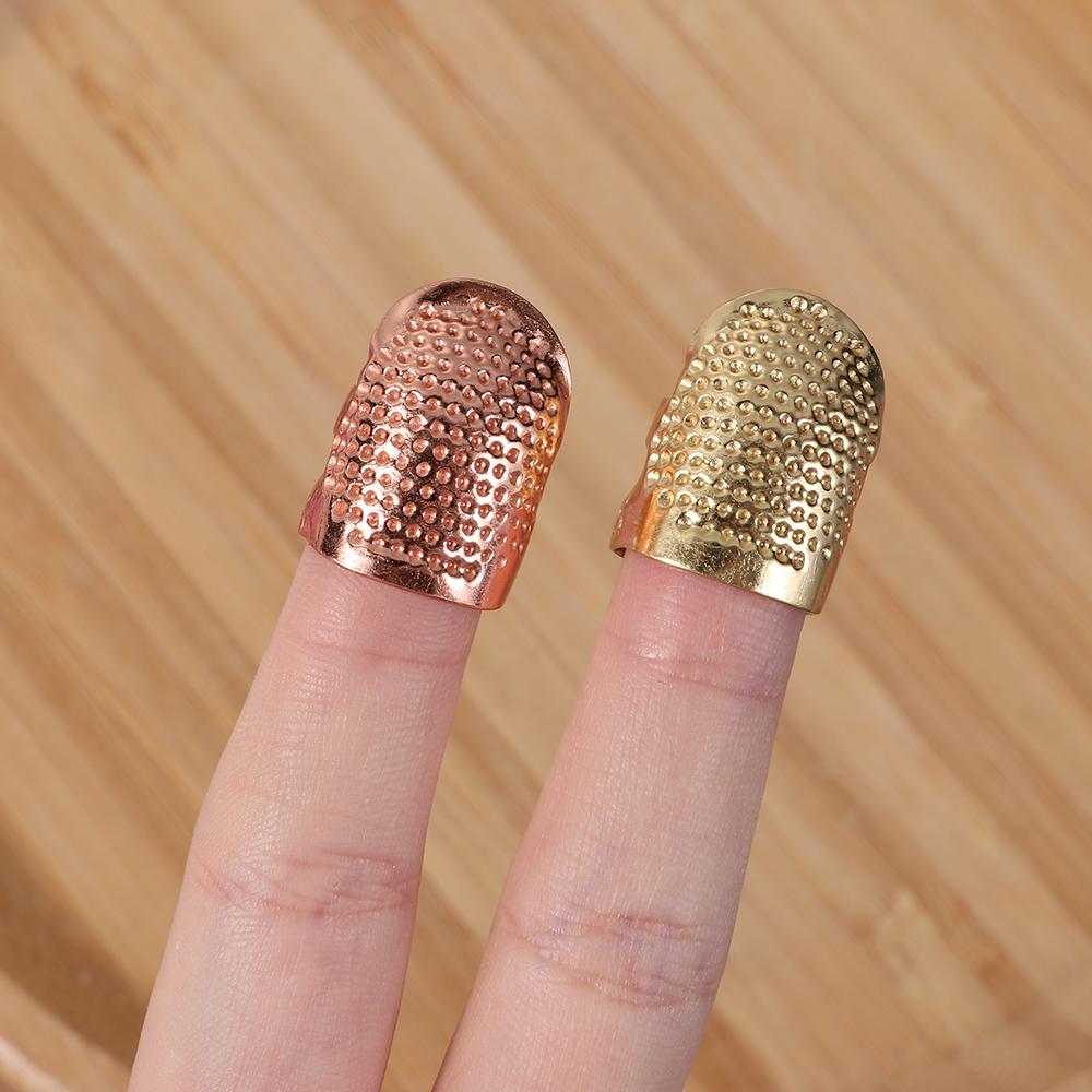 Adjustable Vintage Sewing Thimble Handmade Non-slip Embroidery Against Ring Needle Presser Metal Needle Hoop Finger Protector