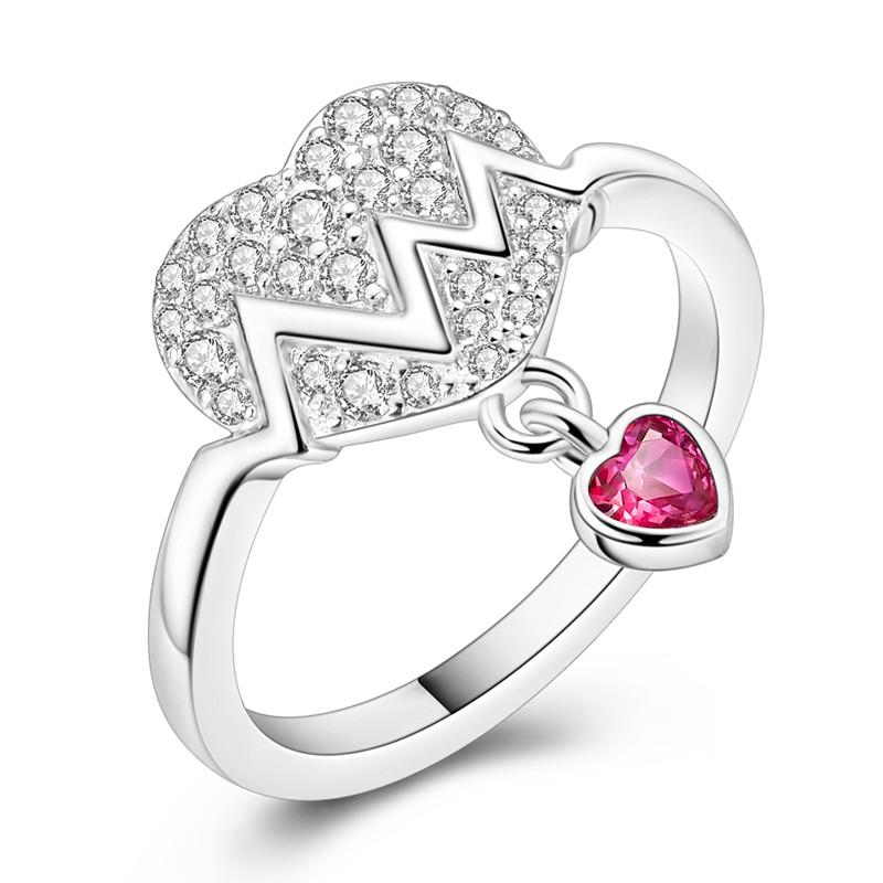 copper Women Rings Sparking Zirconium Ring LOVE Wedding Rings Ideal For Engagement Jewellery Anniversary Gift High Quality