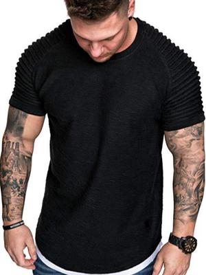 Men's Summer Crew Neck T-shirt Casual Solid Short Sleeve Sports Top
