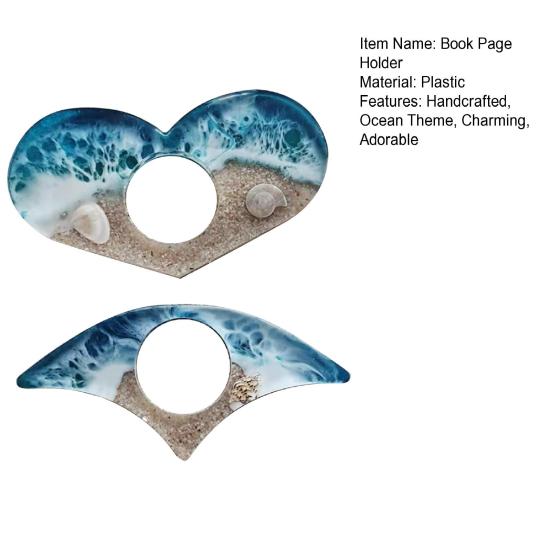 Ocean Beach Book Page Holder Handcrafted Thumb Ring Page Holder Resin Coastal Reading Accessories Gift for Book Lovers Literary Teachers