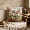 Vintage Camper Van Wildflower Pillow Cover 2D Faux Embroidery Print Cushion Case Boho Camping Home Decor Gift
