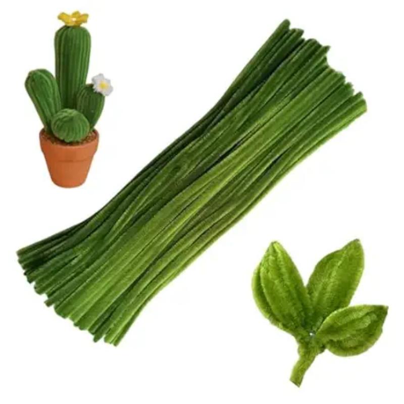 100 Pieces Pipe Cleaners Chenille Stem, Green Color Pipe Cleaners Set for Pipe Cleaners DIY Arts , Chenille Stems Pipe Cleaners