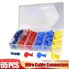 AT19-Lock Electric Wire Cable Connectors Quick Splice Terminals Crimp Non Destructive For Wire Car Boat Motorcycle 65Pcs