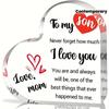 2D Flat Heartfelt Mother To Son Acrylic Keepsake Decoration Plaque, Christmas & Wedding Gifts, Suitable for Wall Decoration, Porch, Room, Villa, Accen