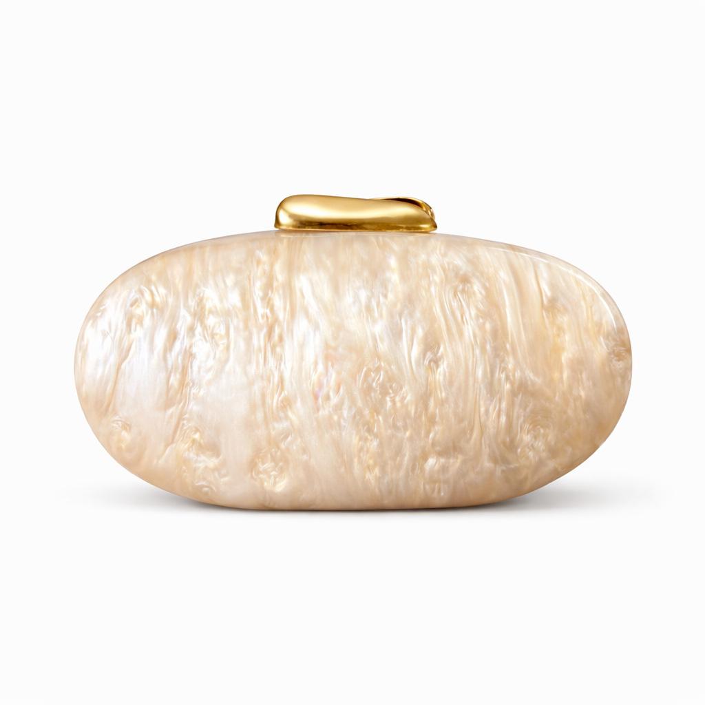 

Women S Shoulder Oblique Span Bag, Special-Shaped Shell Acrylic Bag, Fashion Wedding Dinner Clutch Bag абрикосовий
