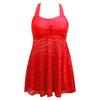Plus Size Two Pieces Swimsuits Swimwear Women Soild Color Summer Bathing Suits Tankini Beachwear Bikini Swimdress