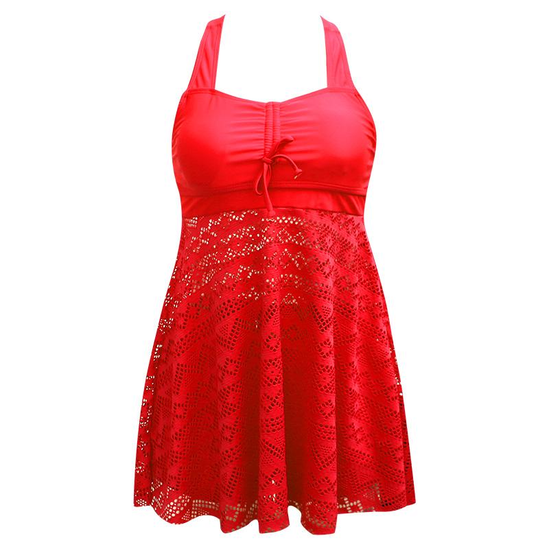 Plus Size Two Pieces Swimsuits Swimwear Women Soild Color Summer Bathing Suits Tankini Beachwear Bikini Swimdress
