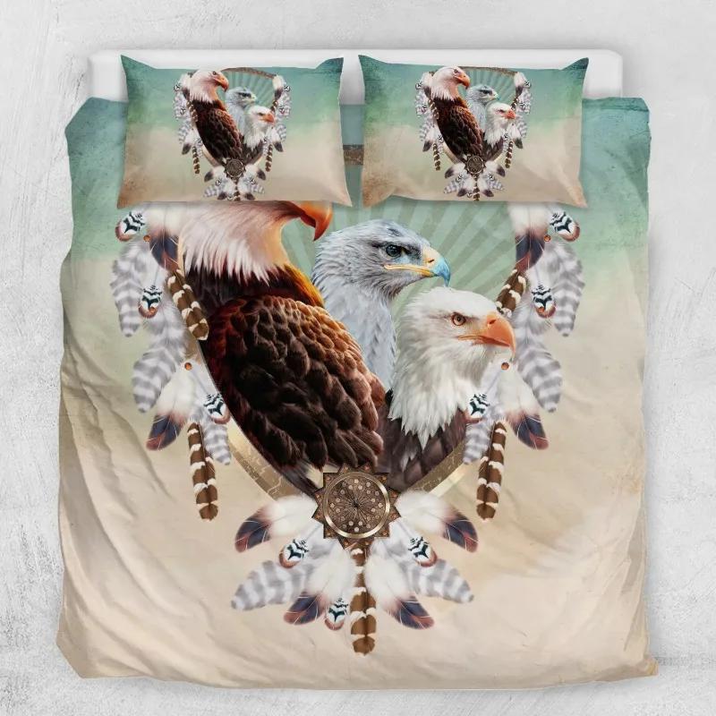 Super King-Sized Dimensionsd Dimensions Soft Duvet Cover Set Bed Linens Reactive Printing 3d Eagle Boho Premium Beding Sets Dekbedovertrek 2 Persons