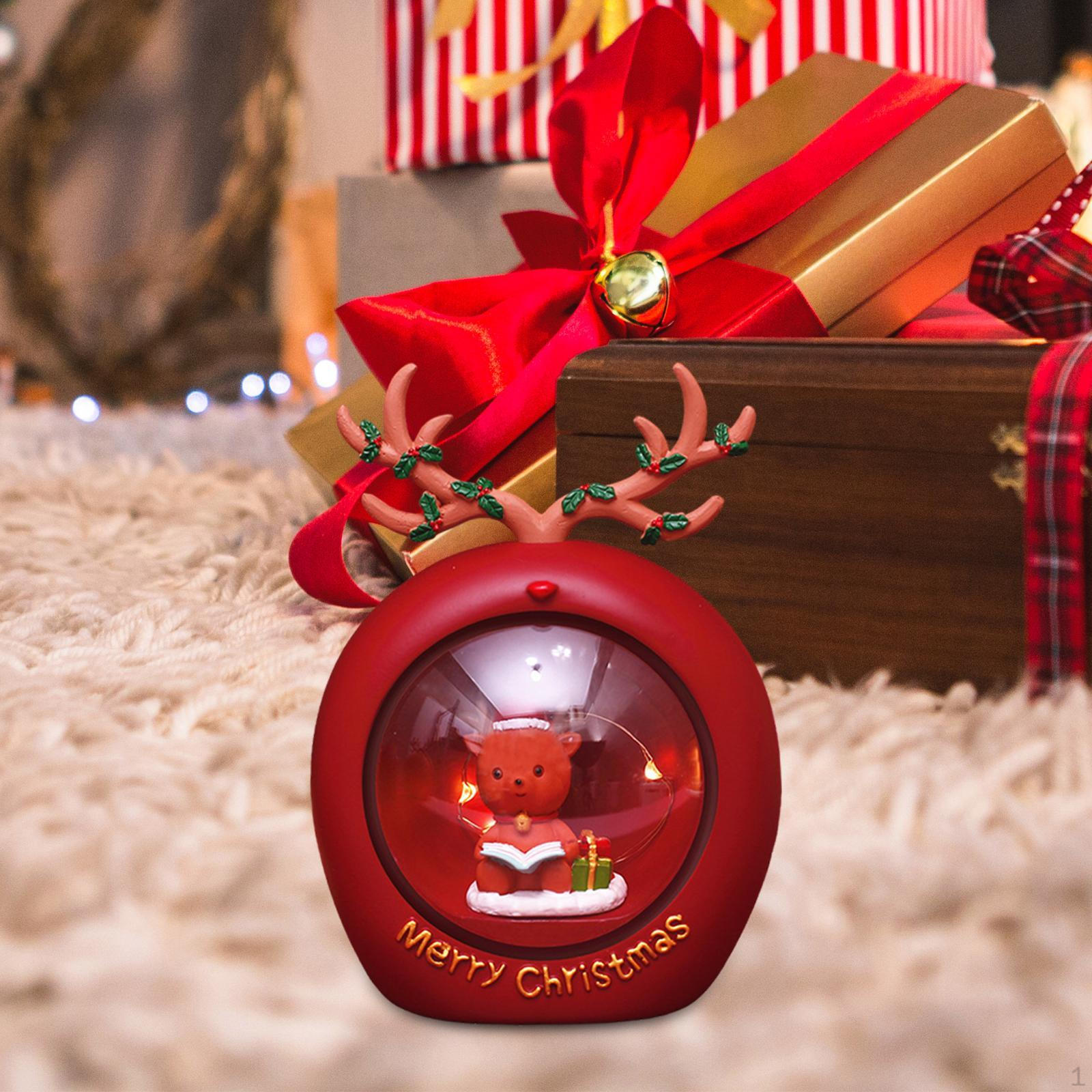 

Рождественское светящееся настольное украшение, светящееся настольное украшение, декоративная смоляная рождественская фигурка Red Santa Claus