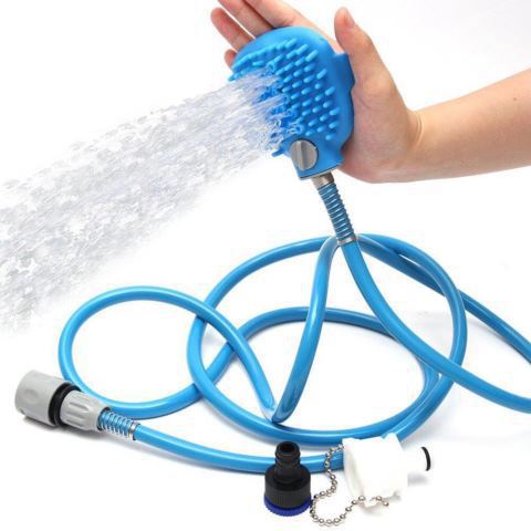 

Pet Shower Nozzle Silicone Massage Tool Suitable For Indoor And Outdoor Use Multi-functional Cat And Dog Shower Nozzle Massage синий