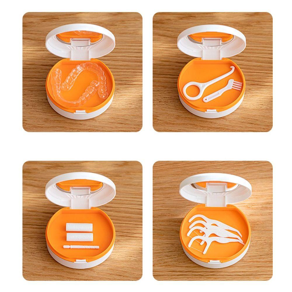 Shell Shaped Orthodontic Retainer Case Double Layer False Teeth Box  Oral Care