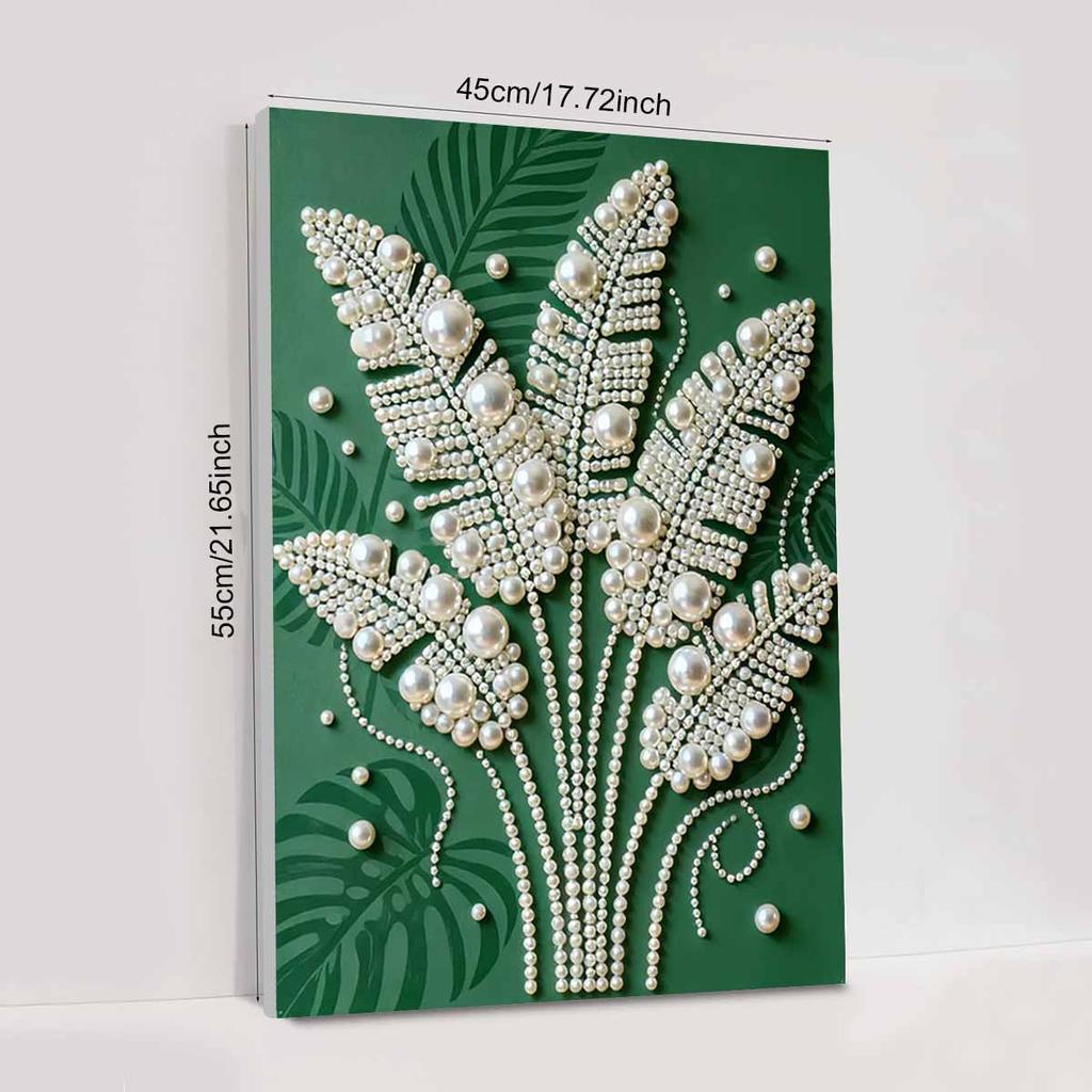 Crystal Pearl Painting 5D DIY Frame Decoration Painting Leaves Home Wall Decoration Transparent Pearl Gemstone Painting Picture Art Crafts