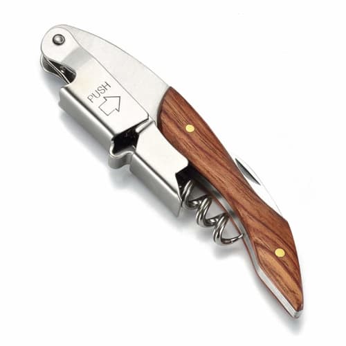 QIKEJI Wine Opener, Corkscrew, Sommelier Knife, Stainless Steel Bottle Opener, Professional, Wooden Handle, Multifunctional, Lightweight, Portable, Ea