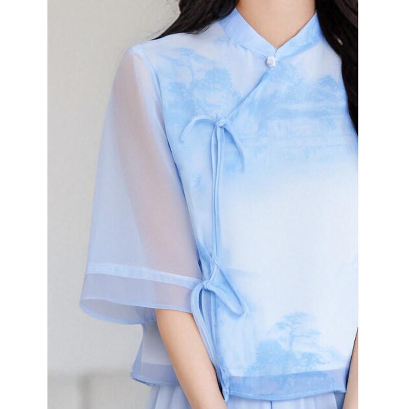 D.F.DEAR New Chinese Style Ink Print Hanfu Set